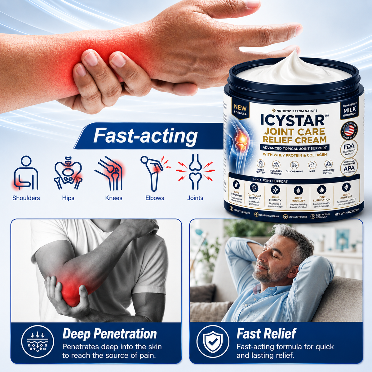 🦴 𝐈𝐂𝐘𝐒𝐓𝐀𝐑® 𝐉𝐨𝐢𝐧𝐭 𝐂𝐚𝐫𝐞 𝐑𝐞𝐥𝐢𝐞𝐟 𝐂𝐫𝐞𝐚𝐦 — 𝟓-𝐢𝐧-𝟏 𝐀𝐝𝐯𝐚𝐧𝐜𝐞𝐝 𝐉𝐨𝐢𝐧𝐭 𝐒𝐮𝐩𝐩𝐨𝐫𝐭 𝐟𝐨𝐫 𝐂𝐨𝐦𝐟𝐨𝐫𝐭, 𝐌𝐨𝐛𝐢𝐥𝐢𝐭𝐲 & 𝐂𝐚𝐫𝐭𝐢𝐥𝐚𝐠𝐞 𝐂𝐚𝐫𝐞