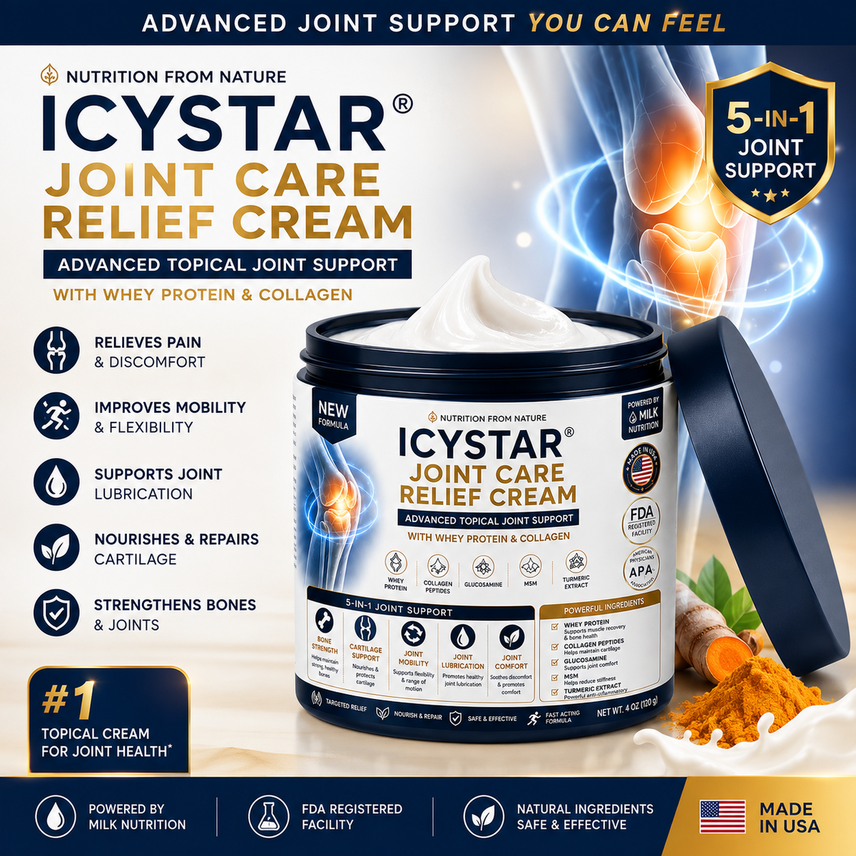 🦴 𝐈𝐂𝐘𝐒𝐓𝐀𝐑® 𝐉𝐨𝐢𝐧𝐭 𝐂𝐚𝐫𝐞 𝐑𝐞𝐥𝐢𝐞𝐟 𝐂𝐫𝐞𝐚𝐦 — 𝟓-𝐢𝐧-𝟏 𝐀𝐝𝐯𝐚𝐧𝐜𝐞𝐝 𝐉𝐨𝐢𝐧𝐭 𝐒𝐮𝐩𝐩𝐨𝐫𝐭 𝐟𝐨𝐫 𝐂𝐨𝐦𝐟𝐨𝐫𝐭, 𝐌𝐨𝐛𝐢𝐥𝐢𝐭𝐲 & 𝐂𝐚𝐫𝐭𝐢𝐥𝐚𝐠𝐞 𝐂𝐚𝐫𝐞