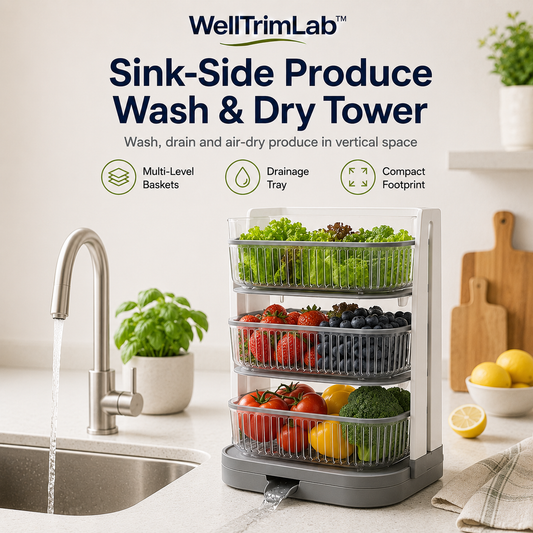WellTrimLab™ Sink-Side Produce Wash & Dry Tower